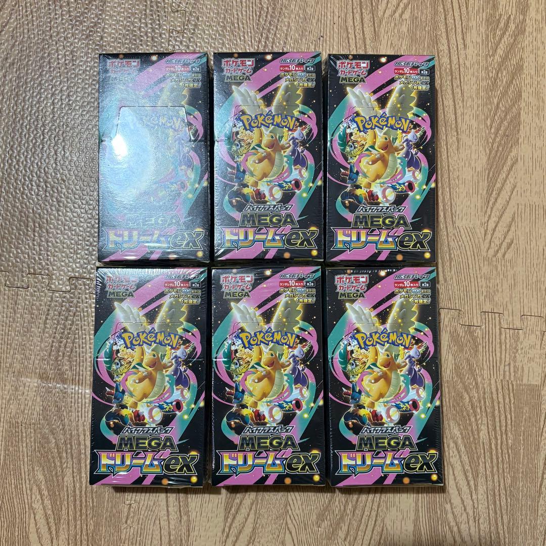 ポケモンカードゲーム MEGAドリームex 　新品未開封シュリンク付き6box