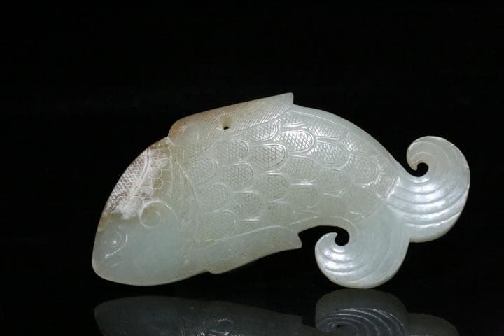 漢代 玉魚装身具 中国美術ペンダント アンティークコレクション 古玉
