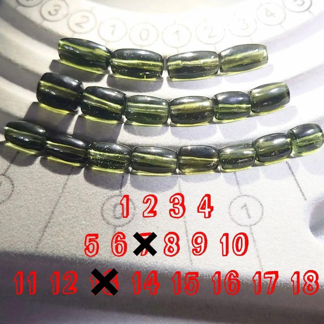 ★モルダバイト 筒型ビーズ 11×8.5ミリ⑤(鑑別コピー付)