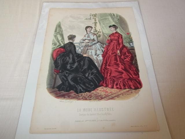 1869年 銅版画◆フランス ファッション誌『ラ・モード・イリュストレ』No.9