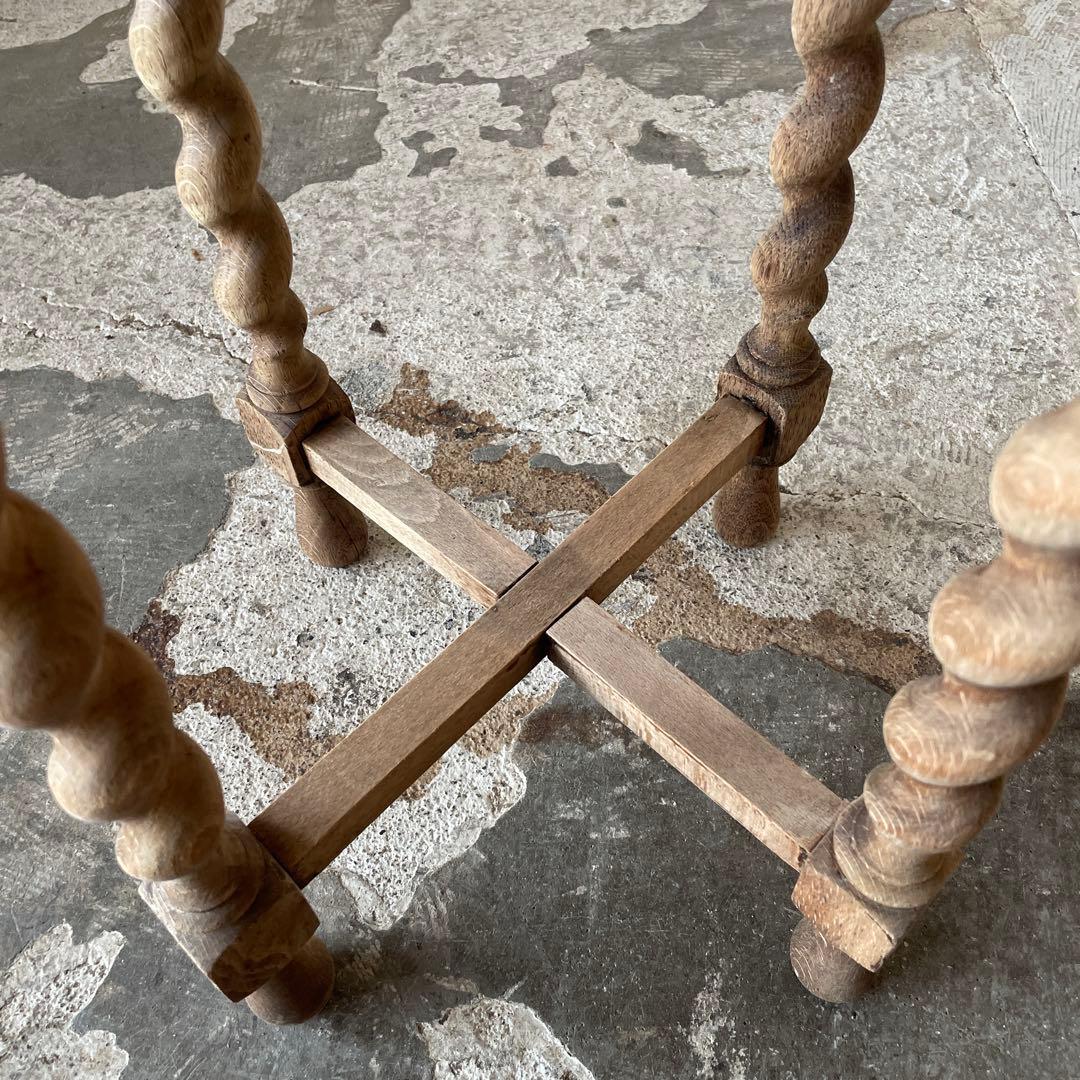 ビンテージ　サイドテーブル　ベッドサイドテーブル　花台　剥離