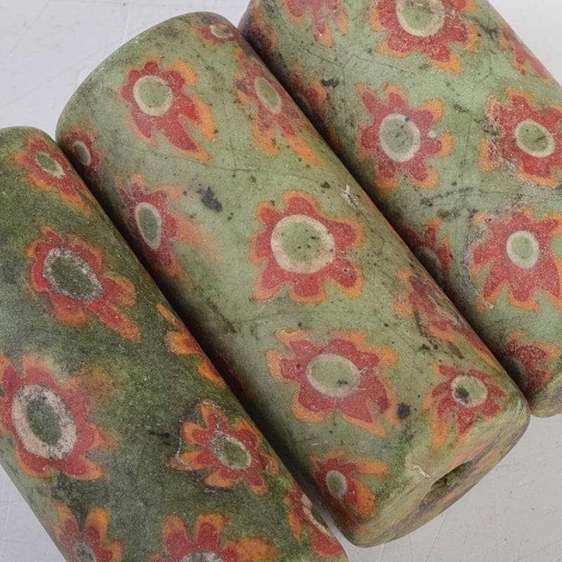 中国　古代ガラス　翡翠瑪瑙など　とんぼ玉　10点まとめて　M　R9227
