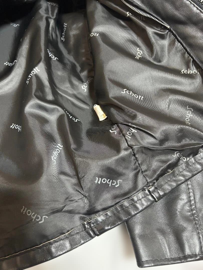 schott★ショット 2way ボアライナー付　黒革シングルライダース 38