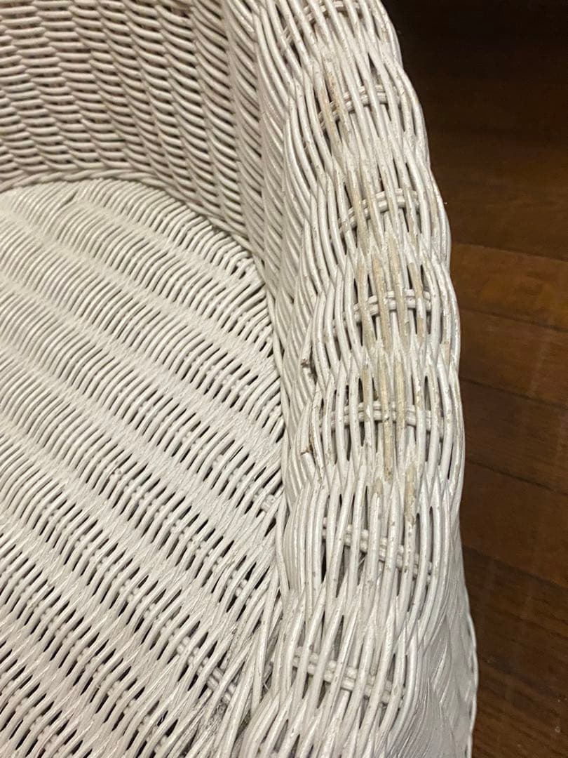 希少♦️高級 エッグチェア♦️ホワイト ラタン リゾートチェア①1脚♦️送料込