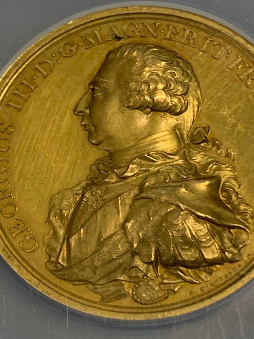 唯一TOP POP‼️ジョージ3世 1800年 暗殺未遂　金メッキGILDメダル