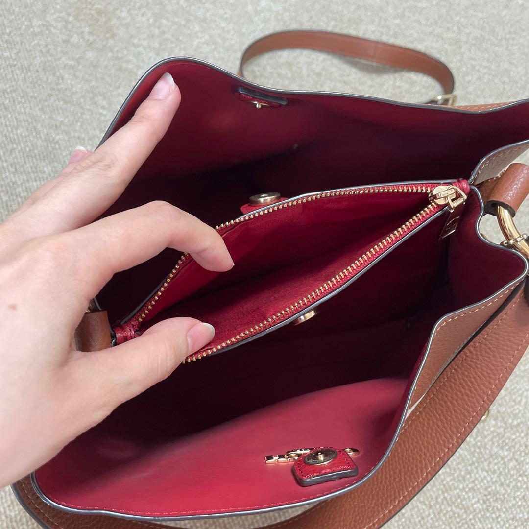 【COACH】 コーチ ブラウンレザー タウンバゲットバッグ　ハンドバッグ