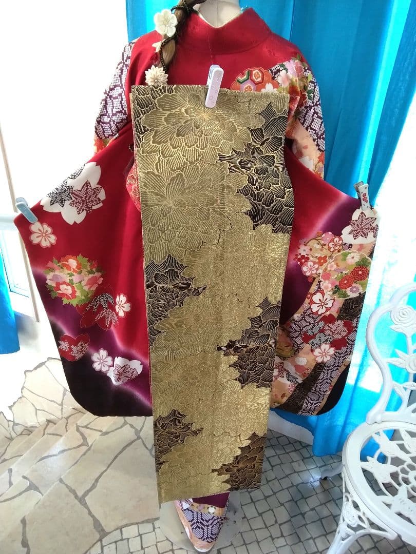 振袖フルセット、正絹振袖成人式、重ね衿帯揚げ帯締め、高級袋帯、襦袢、ガード加工