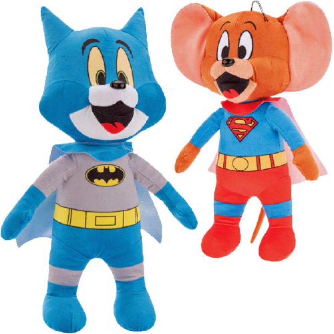 トムとジェリー　ぬいぐるみ　バットマン　スーパーマン　コラボ　2体セット