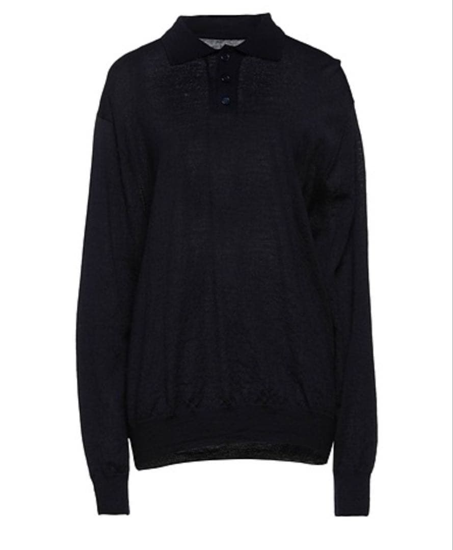 Maison Margiela ネイビー ニットポロシャツ 肘パッチ　Sサイズ