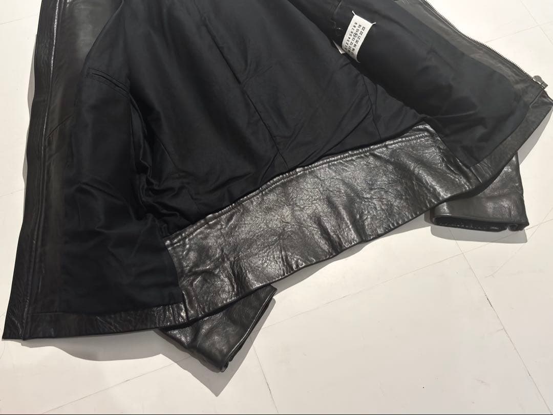 【09AW】メゾン マルタン マルジェラ ハの字 ライダース ブラック 44