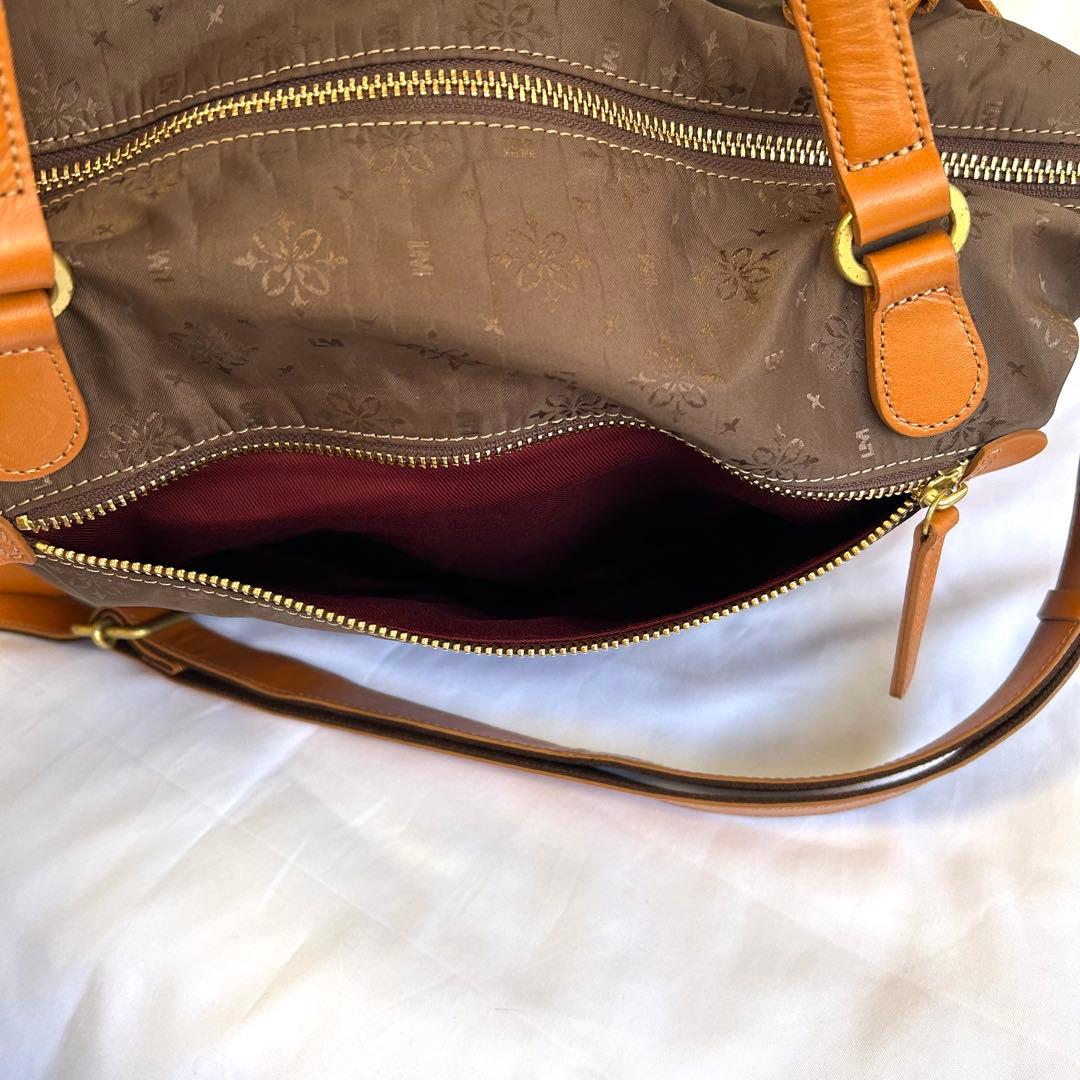 LIME 撥水 モノグラム 2way A4 トート キャメル 名刺入れおまけ