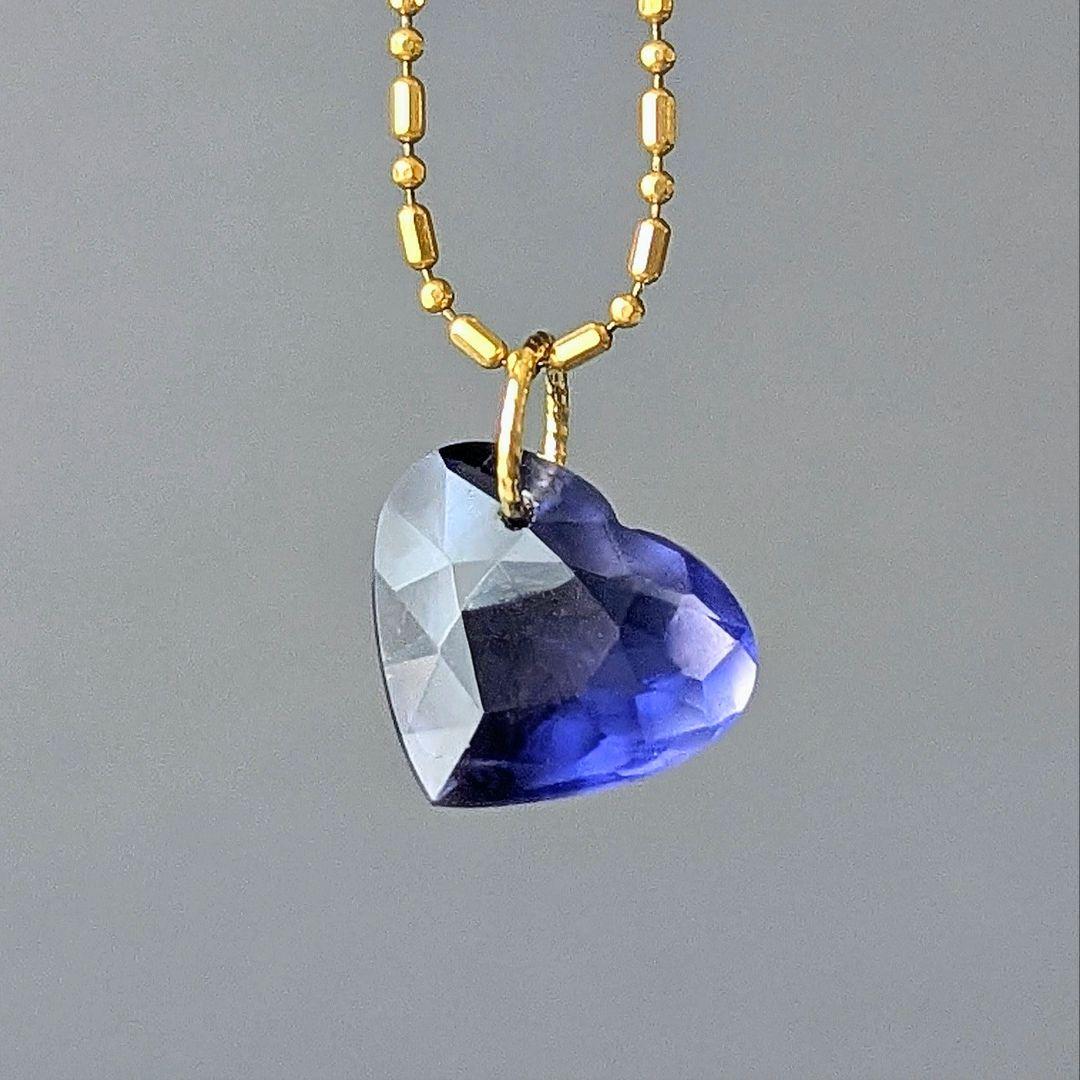 ♢わたたん♢K18 アイオライト4ct ネックレスチャ―ム