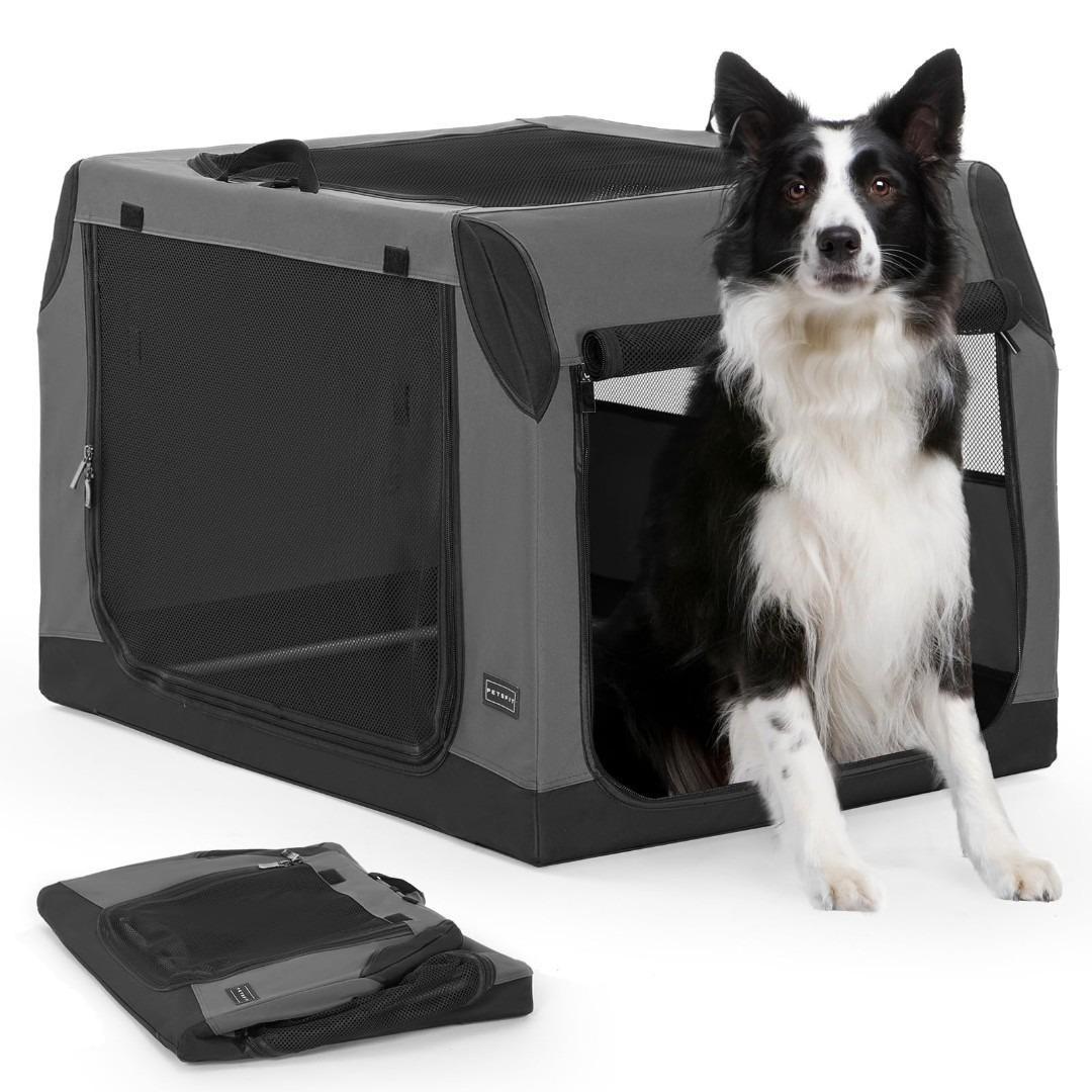 Petsfit ソフトクレート ペットケージ 犬用 クレート 中型 ダークグレー