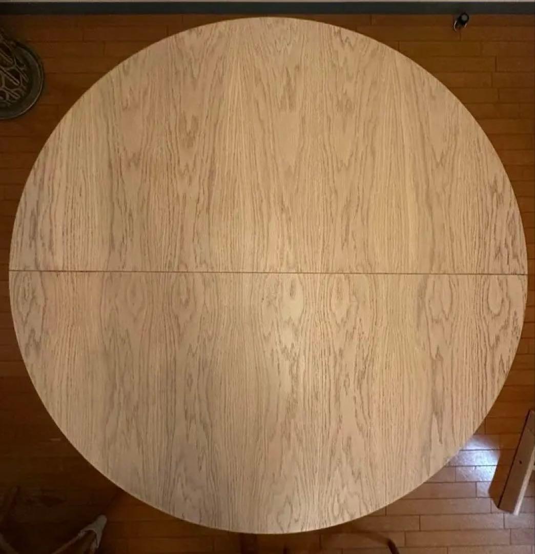 B*y様 ラウンド　ダイニングテーブル　伸長式　ナチュラル