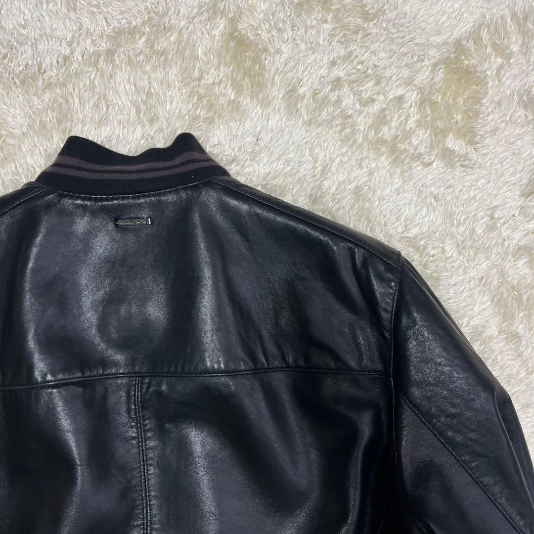 マイケルコース　ラムレザー　シングルライダース　革ジャン　総柄　S 黒