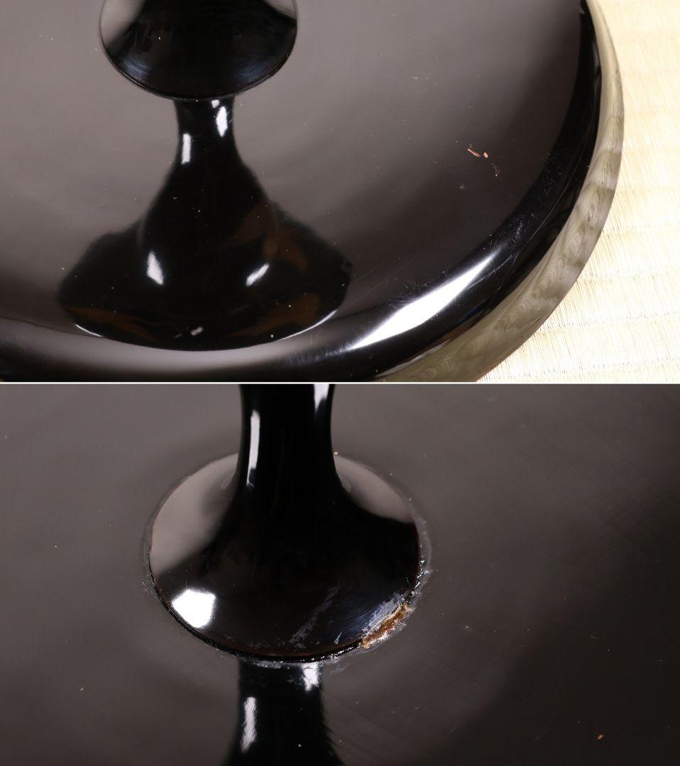 波に鶴 金銀蒔絵 高月一対 木箱 木製漆器 高坏 高槻 菓子器 【MA743】