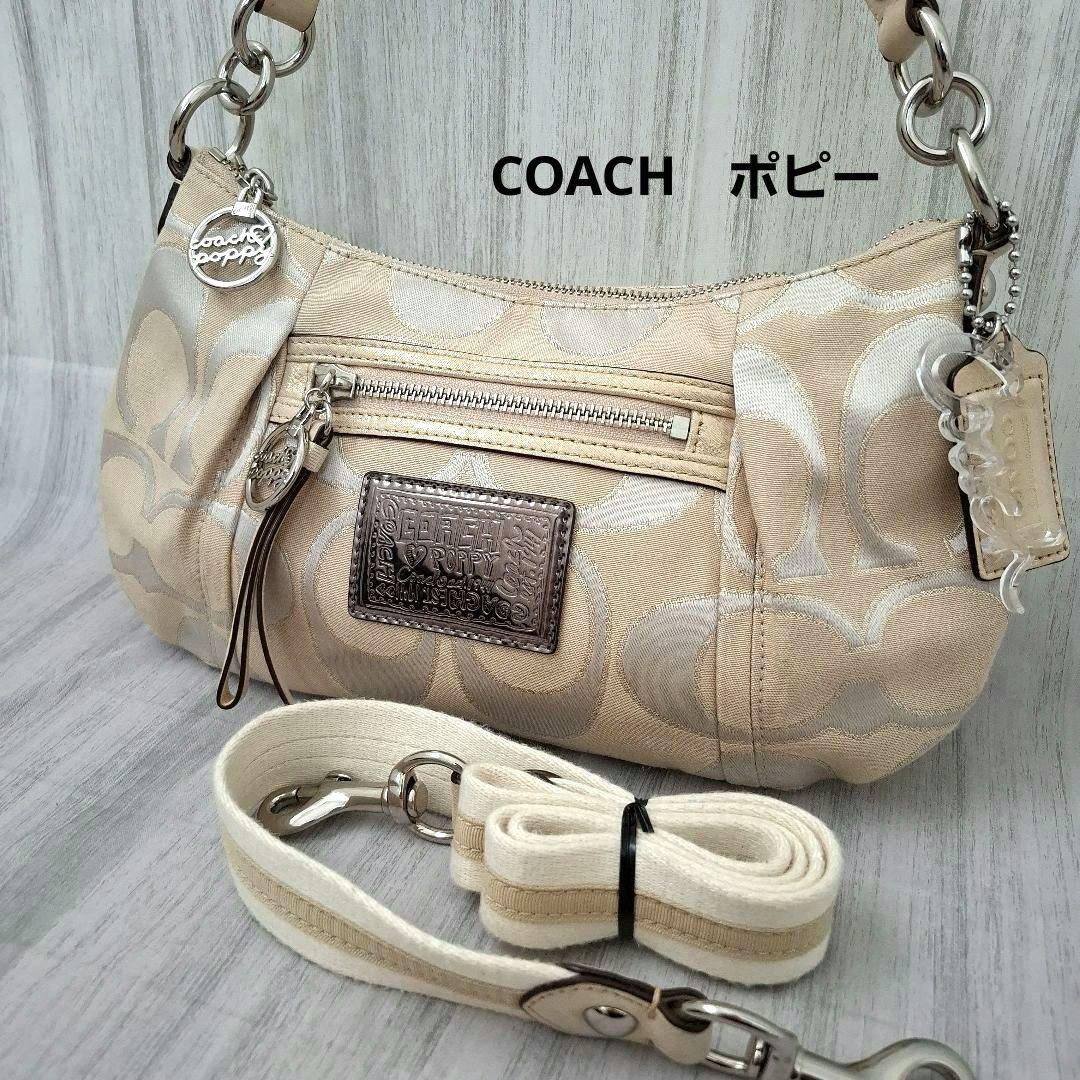 極美品◇COACH ポピー シグネチャー 2way ハンドバッグハーフ y2k