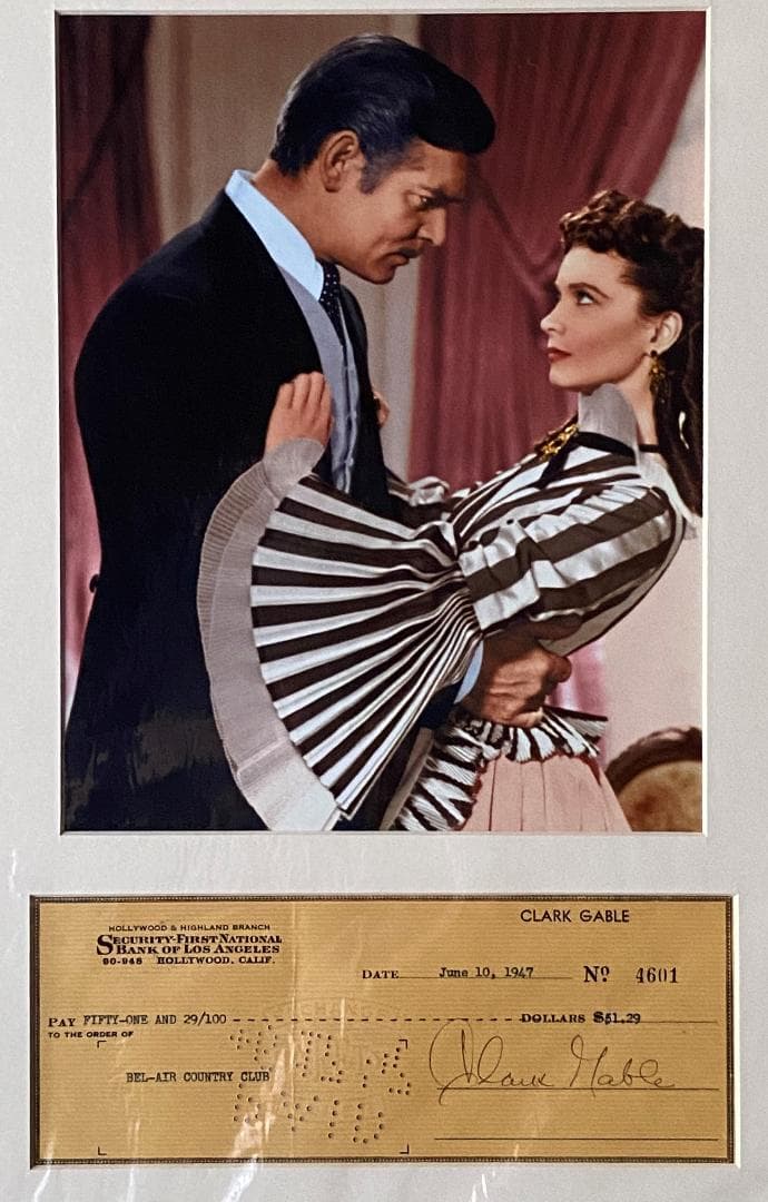 Clark Gable （クラークゲーブル）直筆サイン（鑑定書付き）