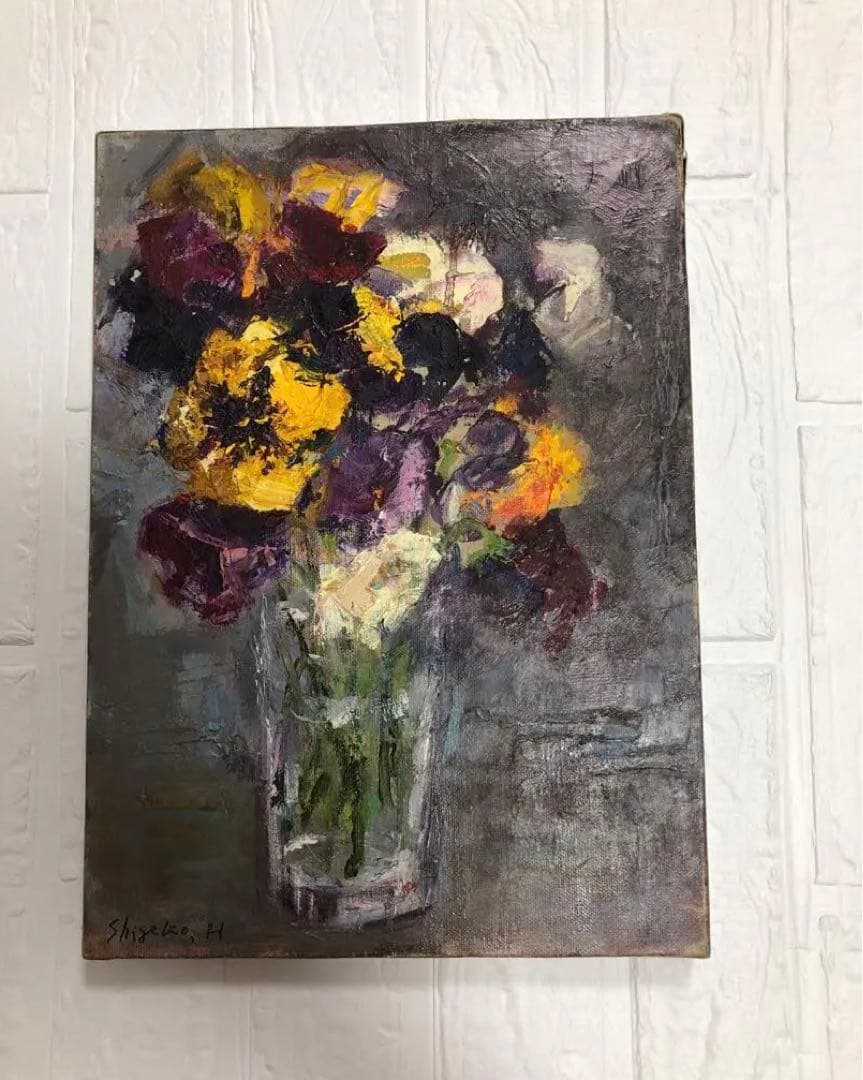 油絵（すみれ）スミレ　訳あり