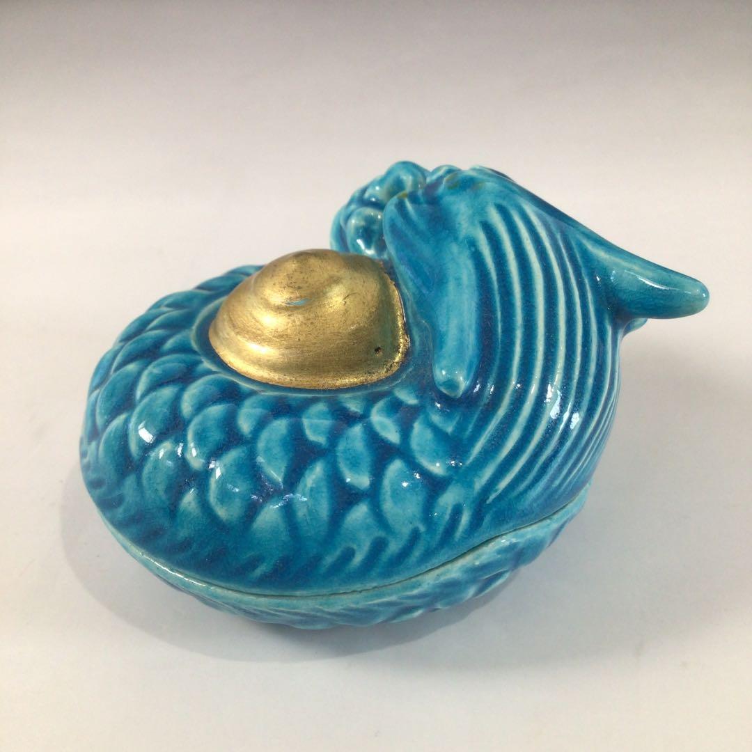 Ｓ１３０　香合　『真葛香斎造』『交趾』『玉龍香合』　共箱　茶道具