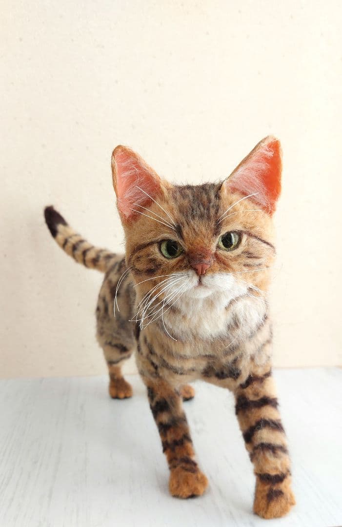 羊毛フェルト　猫(ベンガル)
