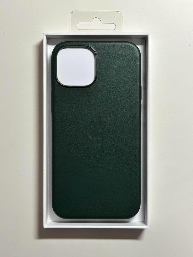 【新品】純正 iPhone 13 mini レザーケース・セコイアグリーン①