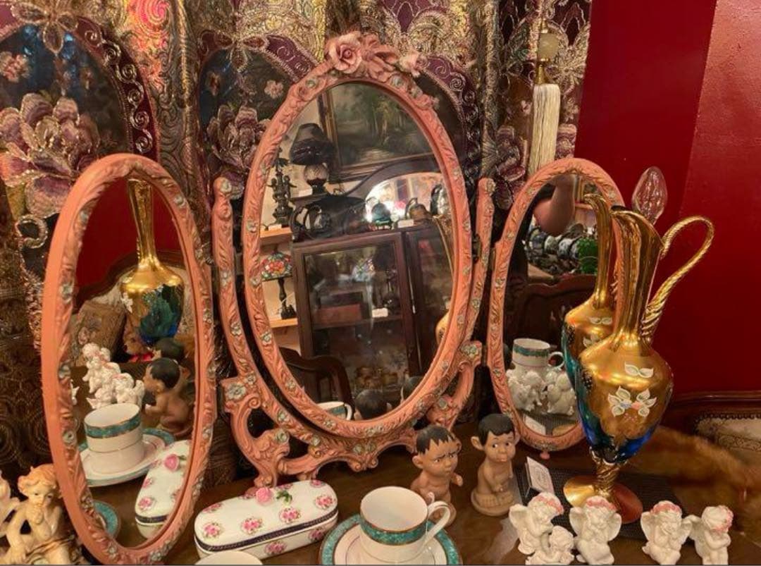 アンティーク　鏡　ミラー　三面鏡　アンティークミラー　ドレッサー