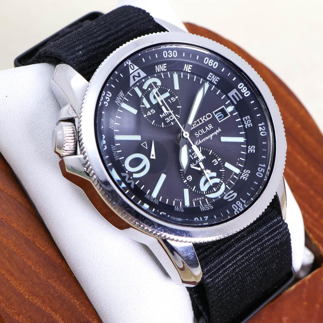 ジャンク品 SEIKO 腕時計 ソーラー クロノグラフ メンズ 1354