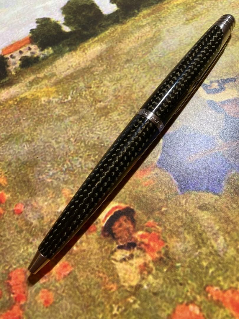 ダンヒル　ボールペン　カーボンファイバー　ブラッシュトパラジウムAD2000