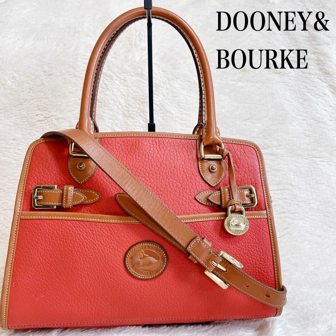 希少カラー 美品 DOONEY&BOURKE 2way レザー ハンドバッグ 赤