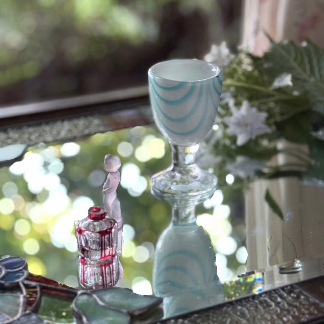 2190様感謝‼️愛らしい薄荷色の氷コップ‼️水色❌乳白氷コップ 1客