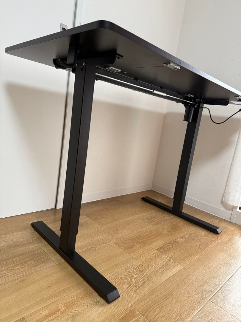 Alebert 電動乗降式パソコンデスク ブラック 幅120cm 奥行60cm