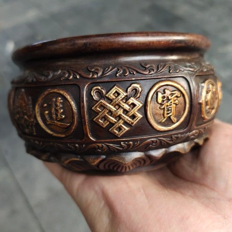 銅器 有求必応灰皿 祥雲紋香炉 装飾品 工芸品 置物