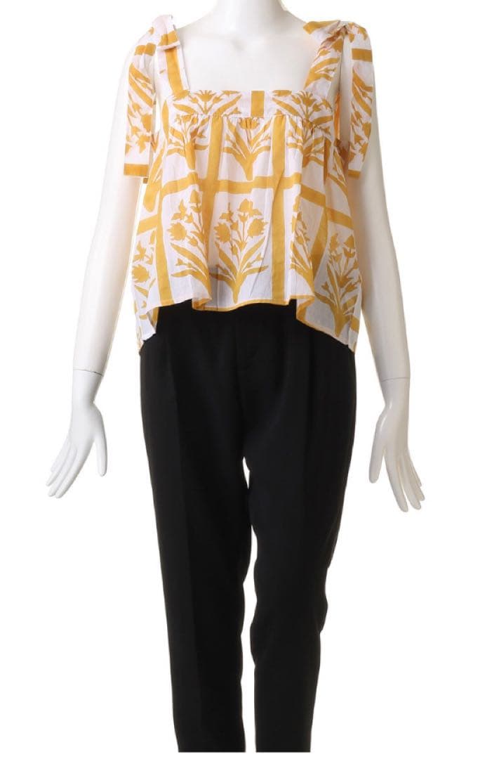 新品⭐︎EMMA TANK PALLADIO GRID リボンショルダーブラウス