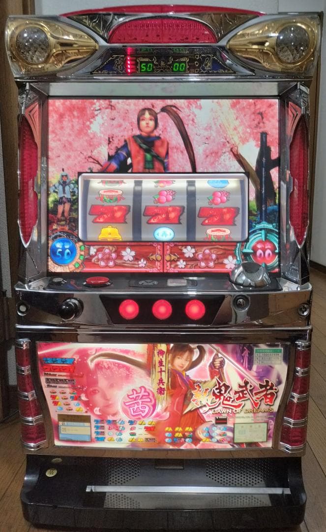 【パチスロ実機】ロデオ★新鬼武者（茜パネル）【オートプレイ付不要機付】