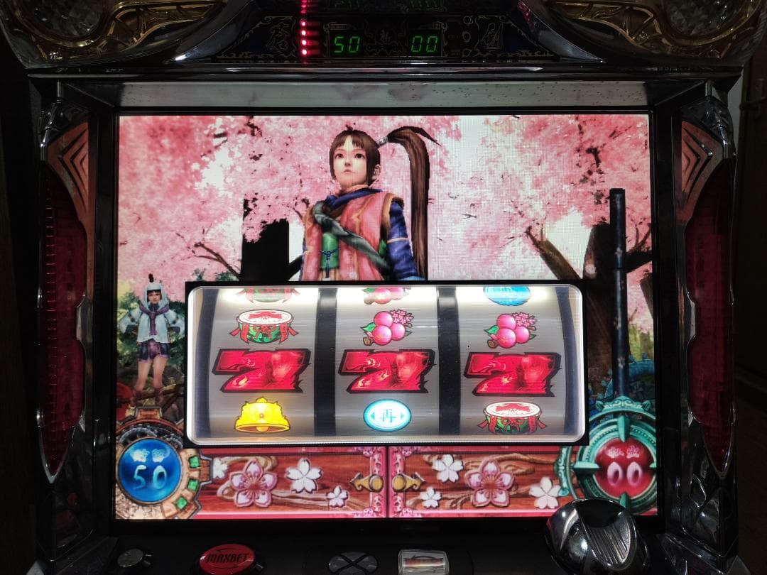 【パチスロ実機】ロデオ★新鬼武者（茜パネル）【オートプレイ付不要機付】