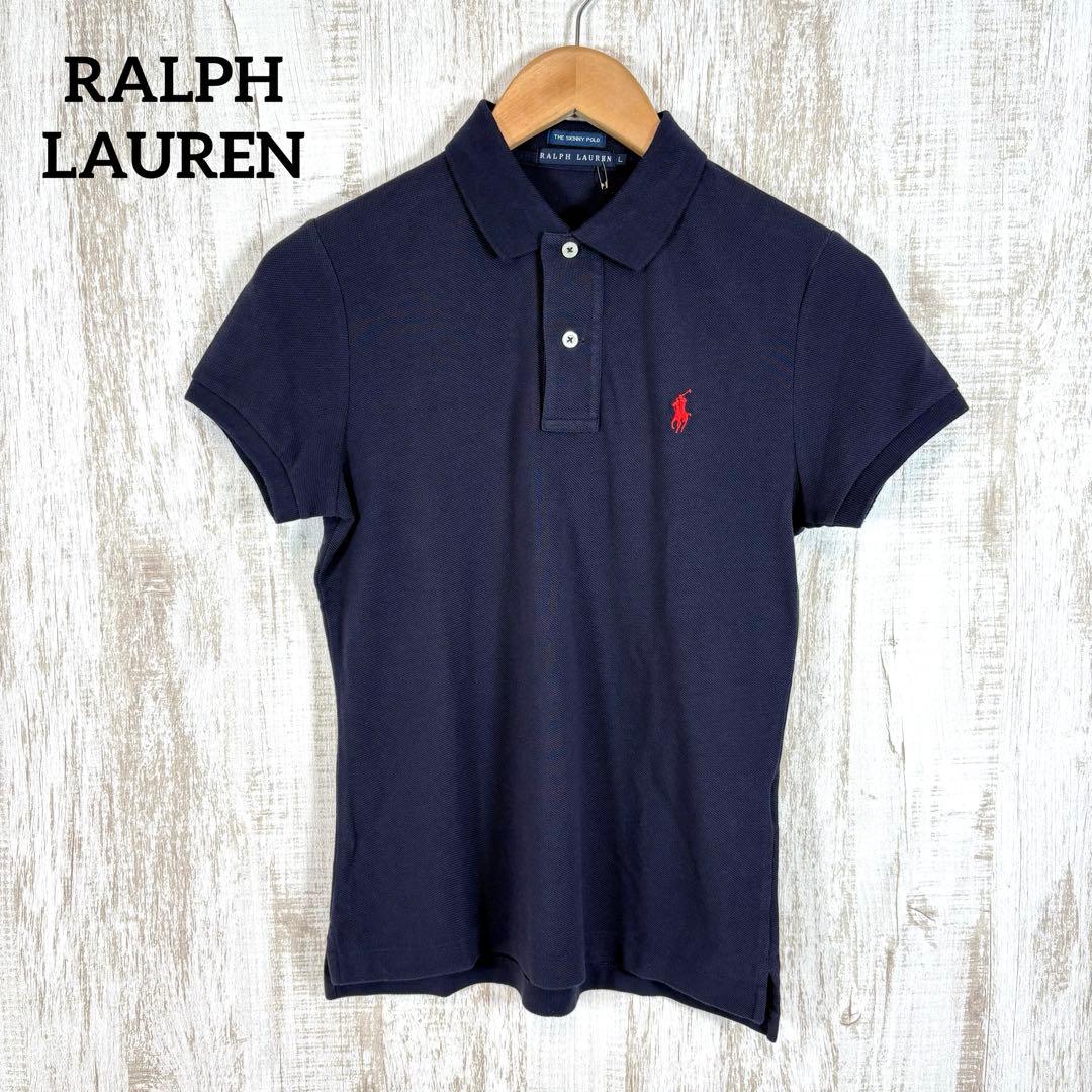 新品未使用 ラルフローレン ポニー ロゴ刺繍 鹿の子 半袖 ポロシャツ ネイビー