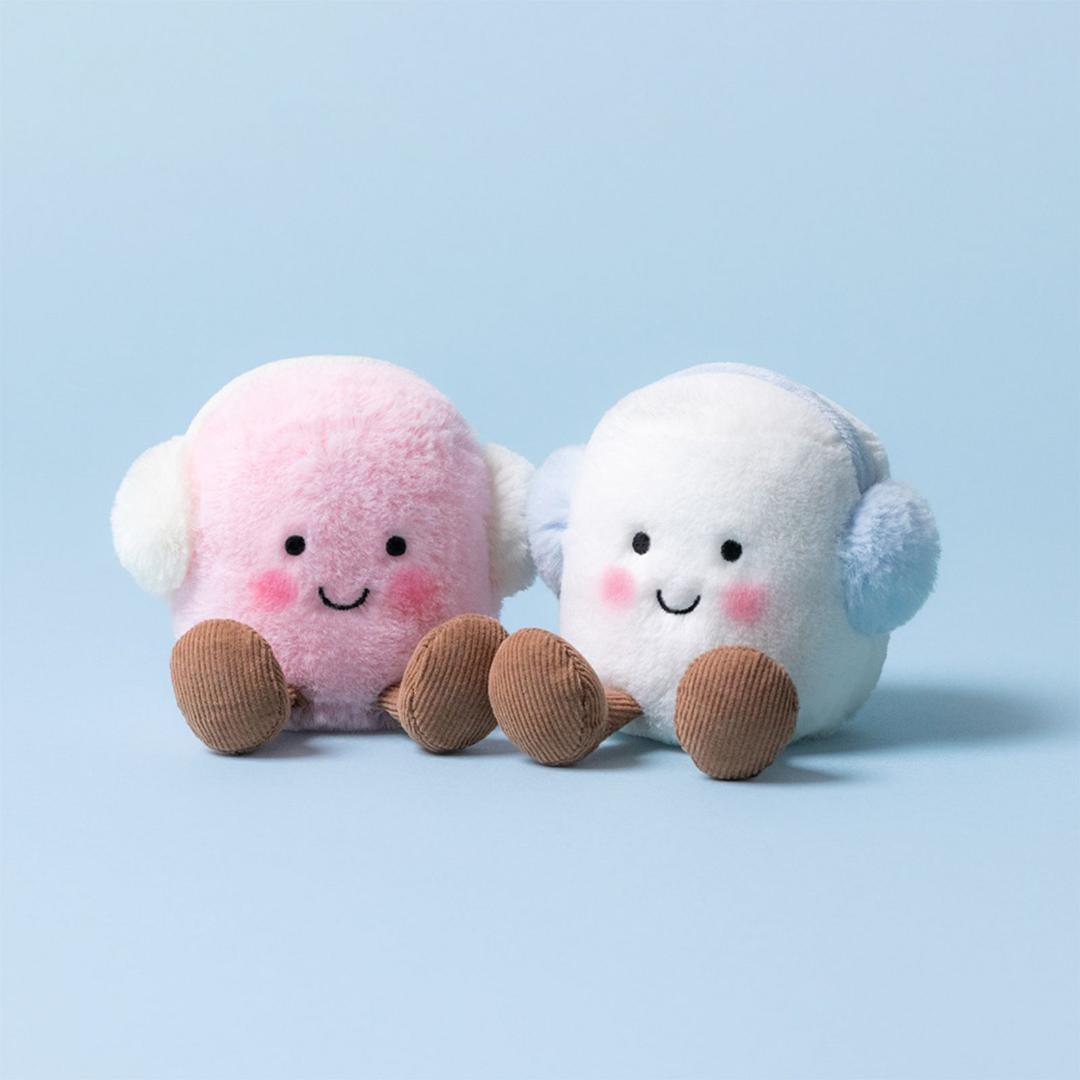 新品　ジェリーキャット トースティーピンクとホワイト　マシュマロぬいぐるみ　袋付