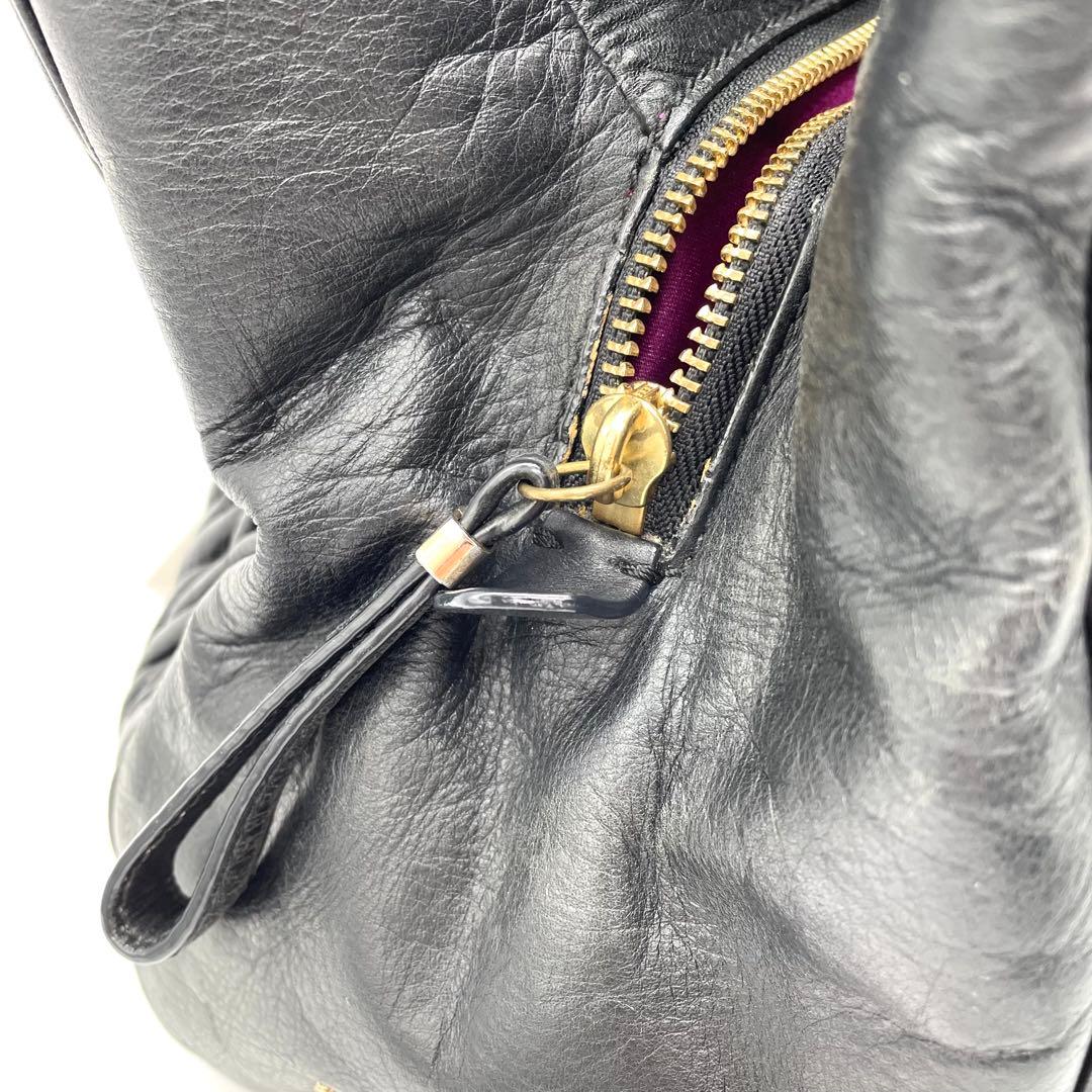 【極美品】コーチ　マディソン　ショルダーバッグ　キルティング　レザー　黒　A4可