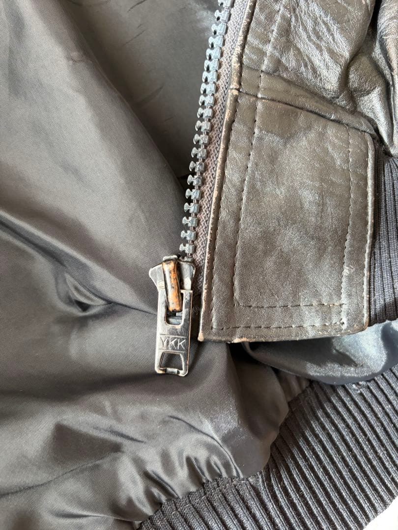 エディスリマン　UKヴィンテージ　リブレザージャケット　リブジャン