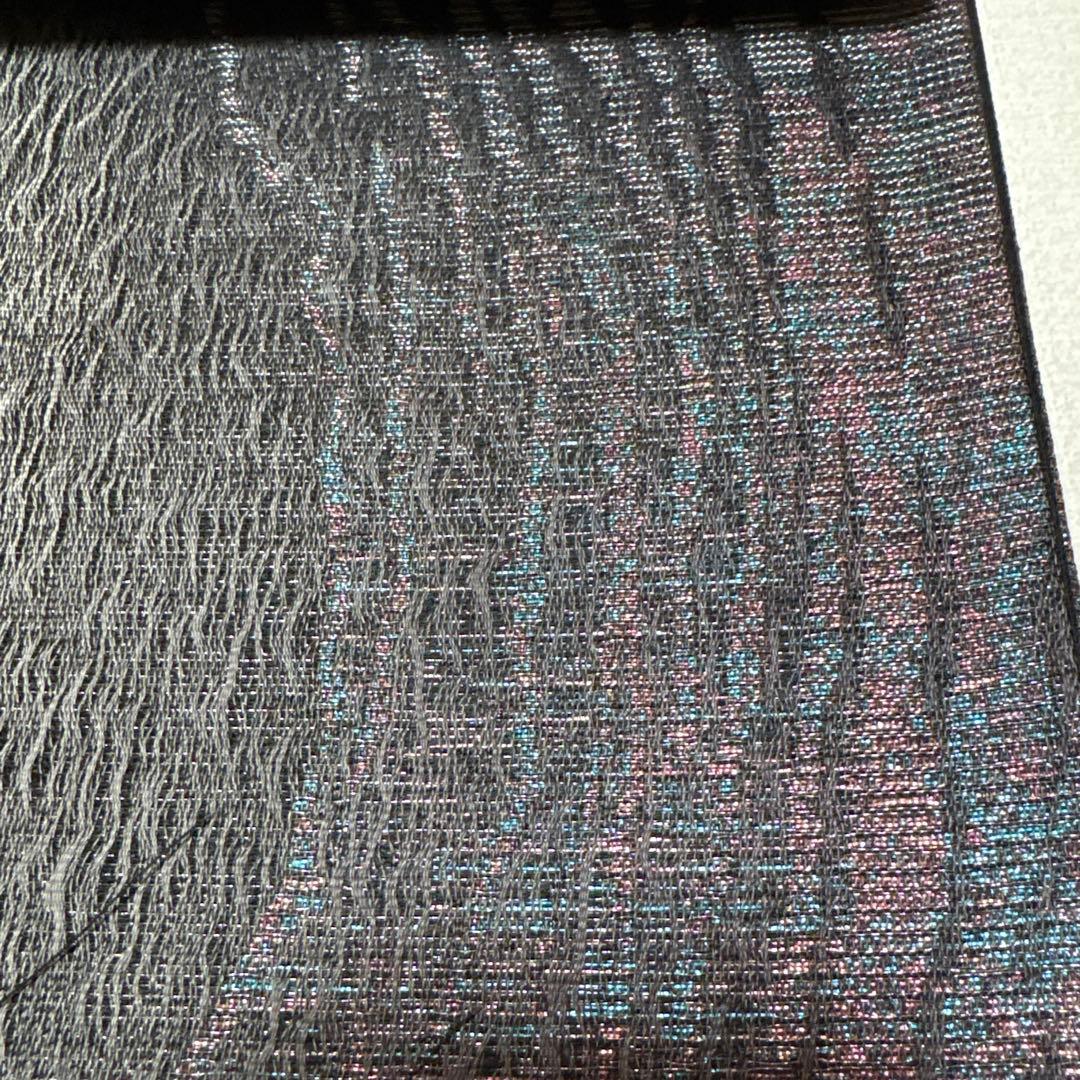 紋袋帯 IA52 黒とグレーの波模様