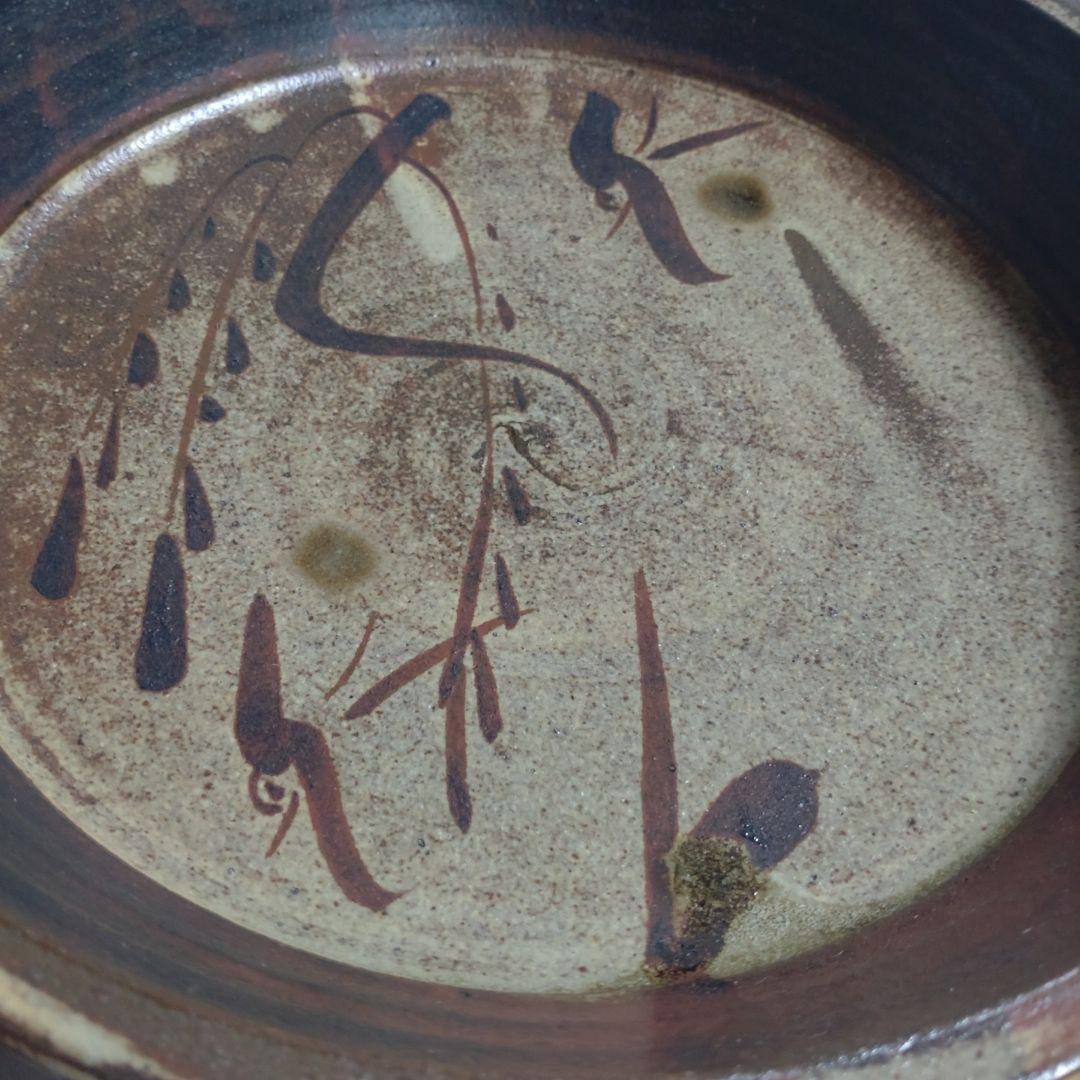 絵唐津　菓子皿　在銘『柳に燕』茶道具