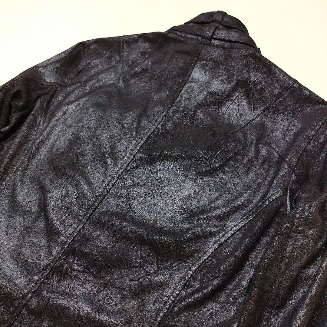 トルネードマート　マイクロフェイクスエードライダースジャケット　ムラ加工　黒　L