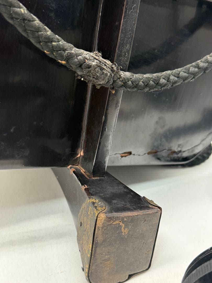 明治期　輪島塗　兜箱　蒔絵　木製　送料込み250510