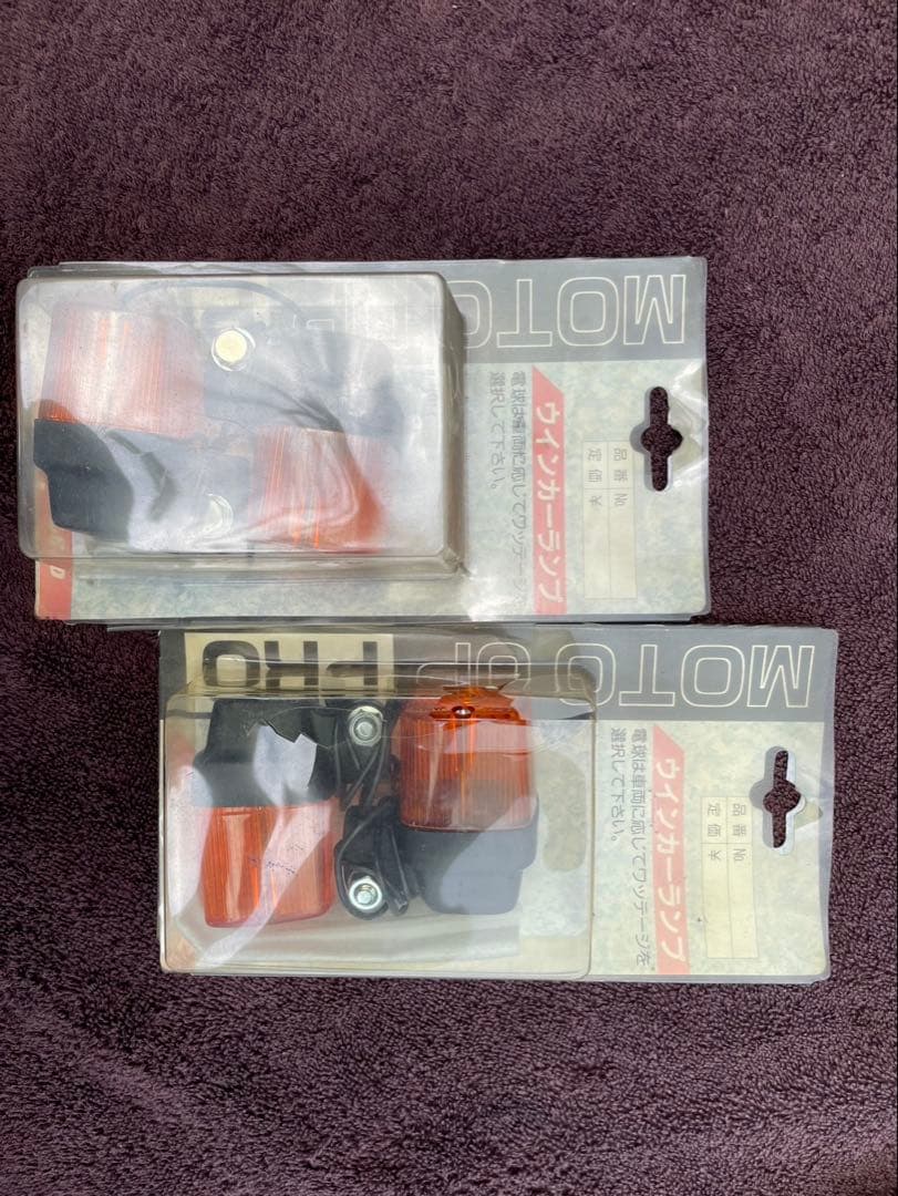 当時物新品 LEAD 角型 ウインカーランプ リード工業 黒ボディレンズ