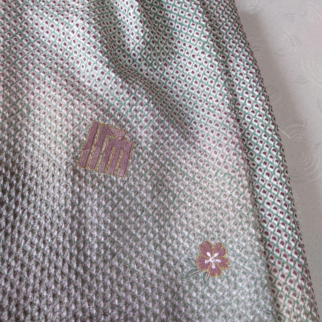 七五三３歳男の子着物と正絹総絞りの被布（中綿無し）ペパーミントグリー