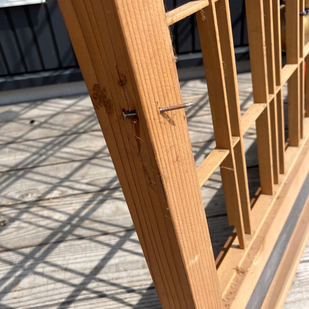 アンティーク建具 組子細工格子 透かし建具 襖 骨董品 欄間 みやび格子 瓢箪