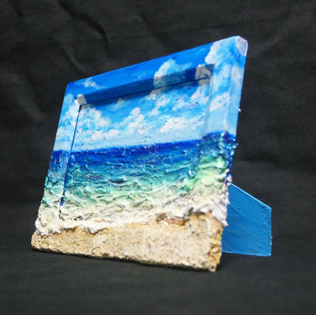 油絵 油彩 油彩画 絵 絵画 【夏の海】ミニ絵画
