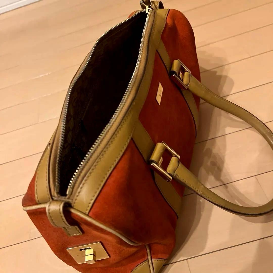 GUCCI グッチ オレンジ スエード トートバッグ