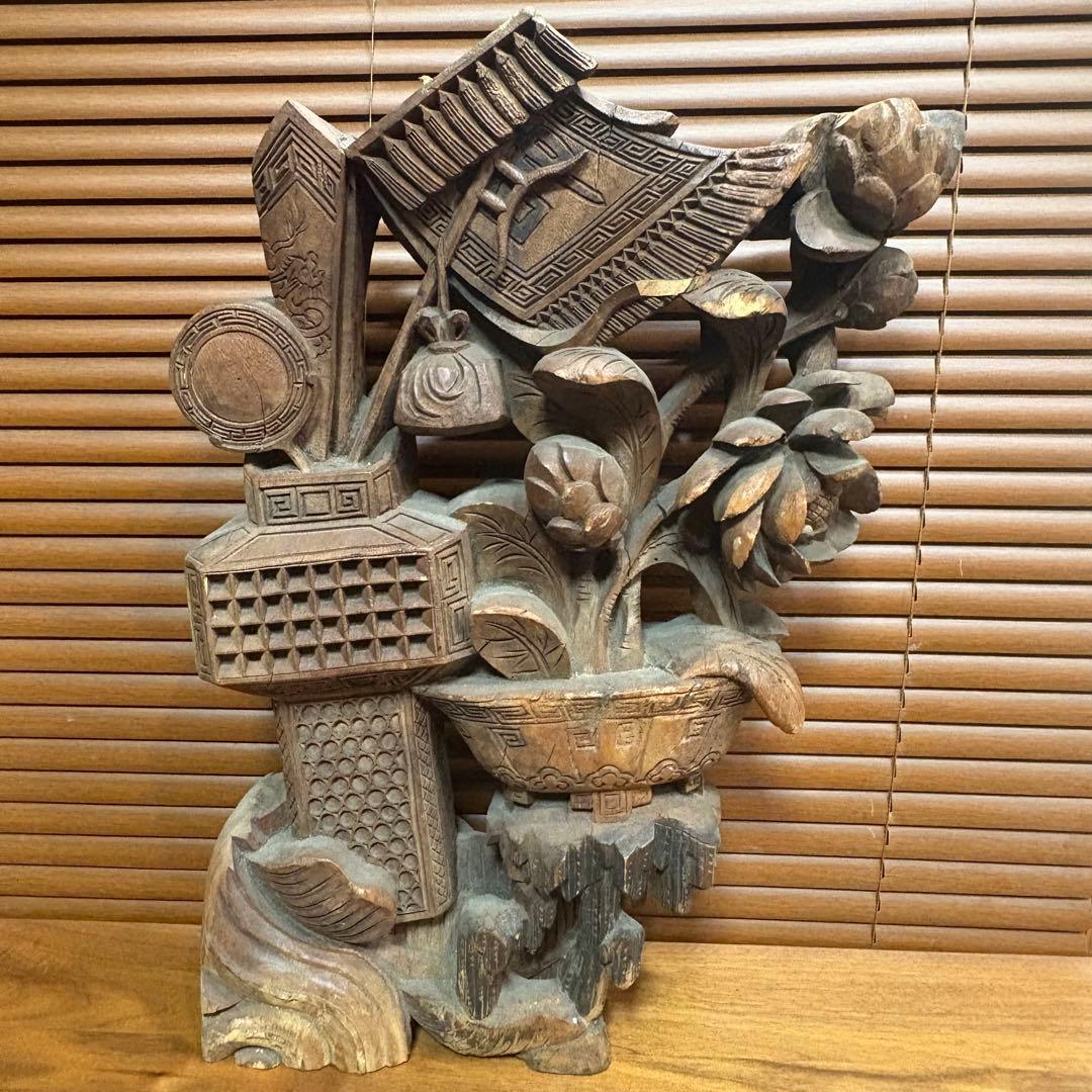 中国で購入　木彫　彫刻